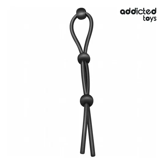 Corde pénis silicone triple boucle Addicted Toys - Stimulation intense, maintien ferme, accessoire érotique masculin.