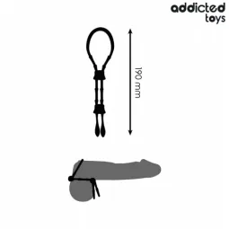 Gesamtansicht des verstellbaren transparenten Silikon-Penisrings von Addicted Toys