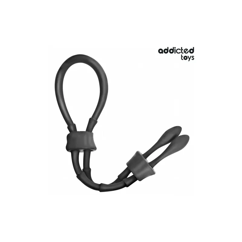 Vista d'insieme dell'anello penieno regolabile in silicone trasparente Addicted Toys