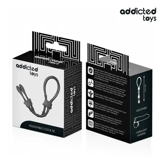 Gesamtansicht des verstellbaren transparenten Silikon-Penisrings von Addicted Toys