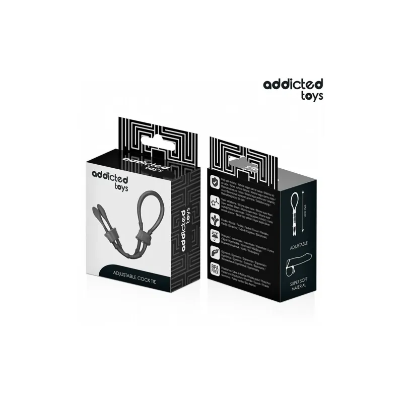 Overall view of adjustable transparent silicone cock ring from Addicted Toys