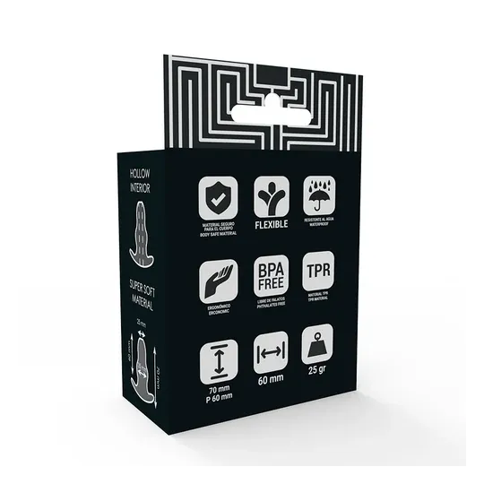 Dilatatore anale trasparente Addicted Toys con doppio anello e tunnel cavo 7 cm per dilatazione progressiva