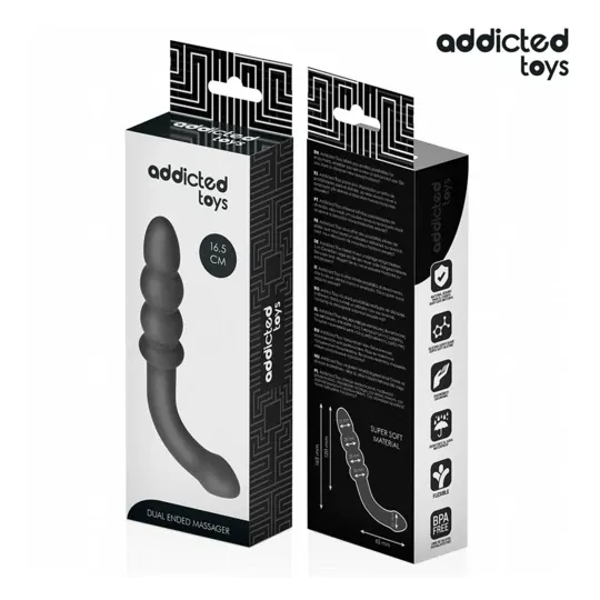 ADDICTED TOYS massaggiatore doppio silicone 4 perle progressive 16,5 cm - vista frontale