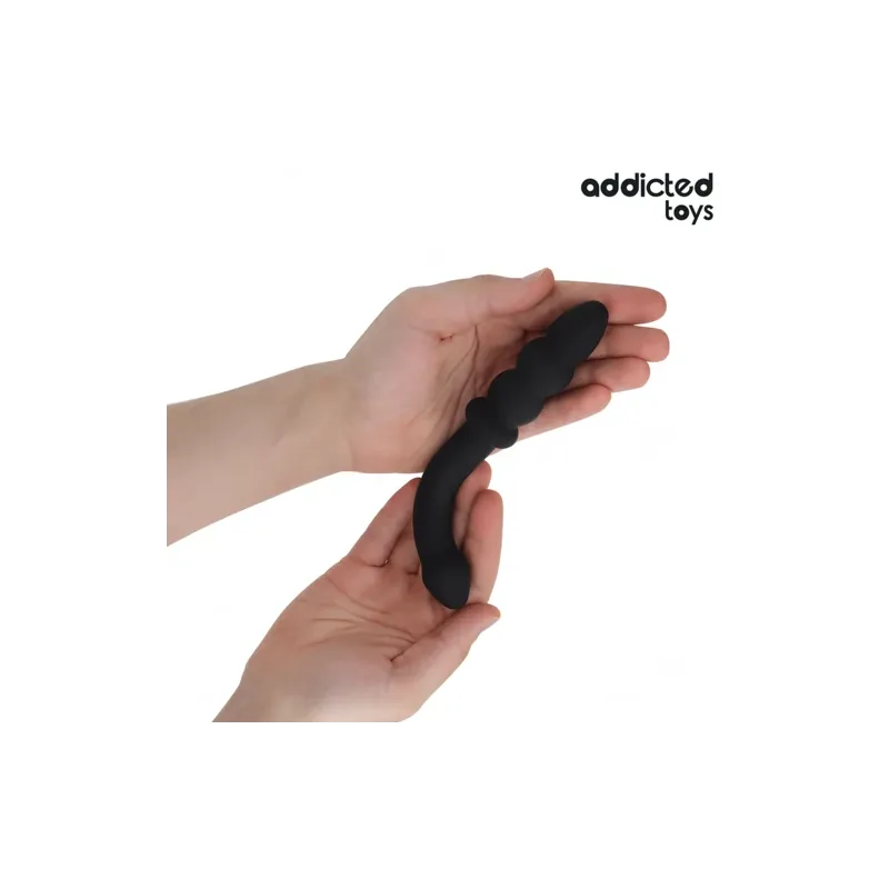 ADDICTED TOYS Masseur double silicone 4 billes progressives 16,5 cm - vue face