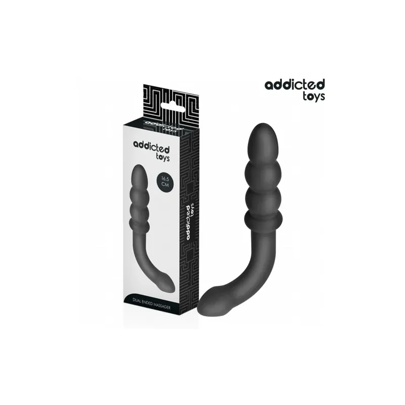 ADDICTED TOYS Doppel-Massagegerät Silikon 4 Progressive Perlen 16,5 cm - Vorderansicht