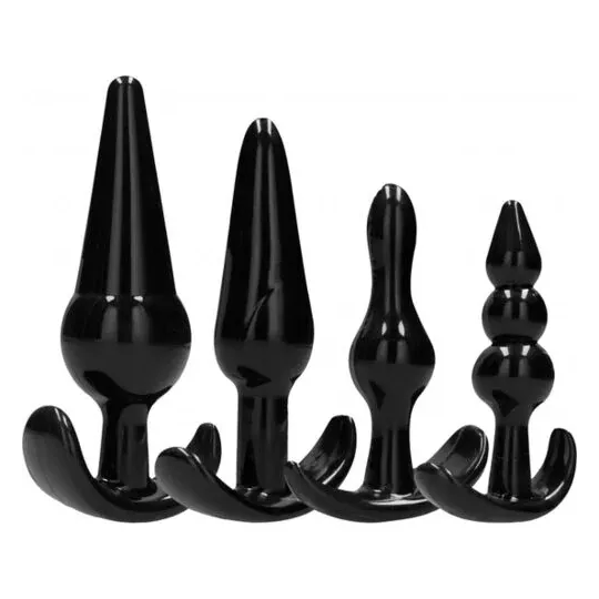 Addicted Toys Analplug Set 4-teilig progressiv - schwarz TPE Anfänger
