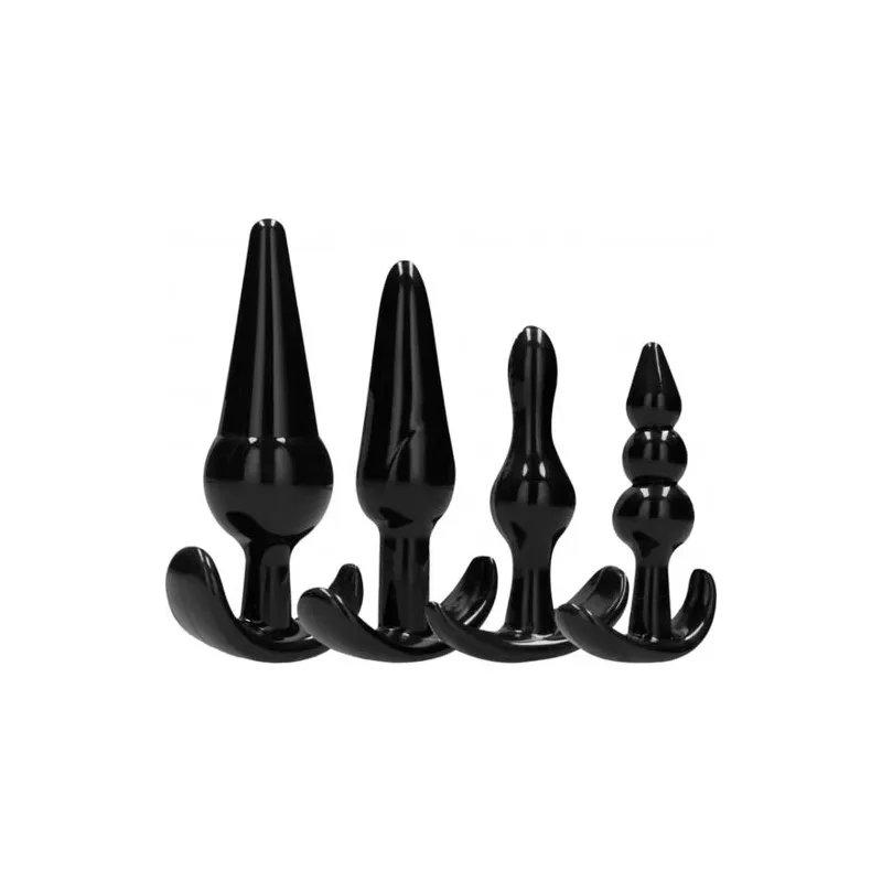 Set 4 plugs anaux Addicted Toys progression - kit anal noir TPE pour débutant