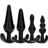 Set 4 plug anali Addicted Toys progressivi nero TPE per principianti