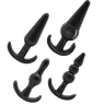 Addicted Toys progressive anal plug set 4 sizes black TPE for beginners