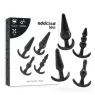 Addicted Toys progressive anal plug set 4 sizes black TPE for beginners