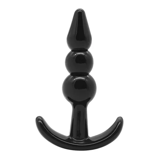 Addicted Toys progressive anal plug set 4 sizes black TPE for beginners