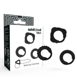 Set de 3 anillos para pene ADDICTED TOYS silicona negra para erección firme" }, { "fr": "Bague pénienne C-Ring ADDICTED TOYS en 