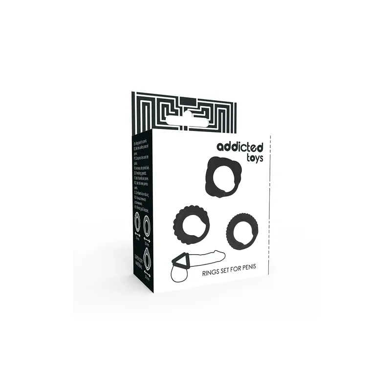 Set de 3 anillos para pene ADDICTED TOYS silicona negra para erección firme" }, { "fr": "Bague pénienne C-Ring ADDICTED TOYS en 