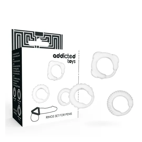 Lot de 3 anneaux péniens en C transparents ADDICTED TOYS – vue d'ensemble des trois tailles