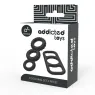Set de 4 anneaux péniens Addicted Toys en silicone souple, tailles progressives.