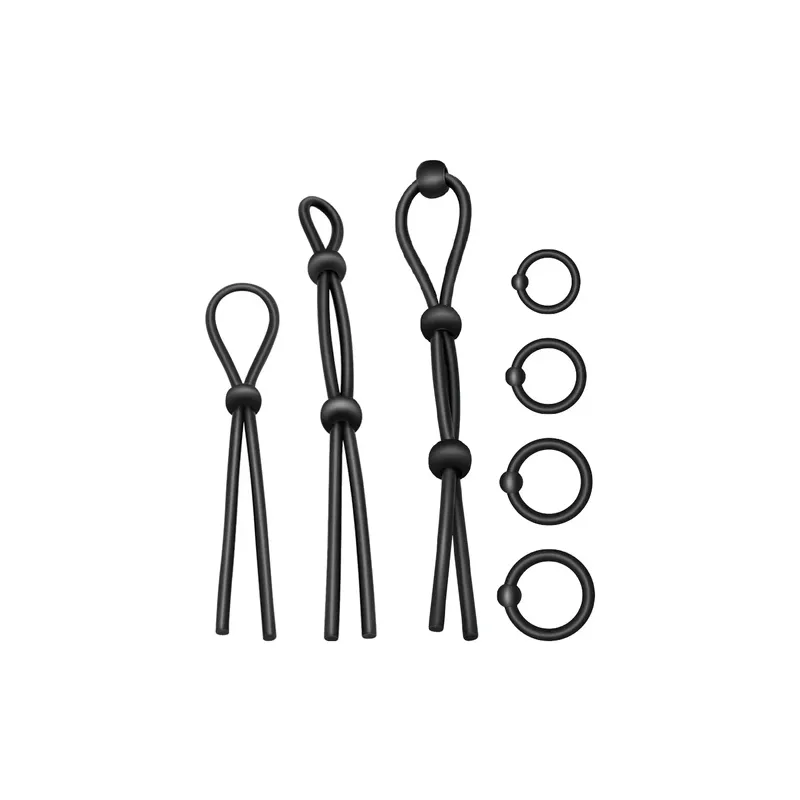 Flexibles Silikon Penisring Set 7-teilig Addicted Toys - 3 gleitende und 4 flexible Ringe, medizinisches Silikon