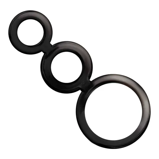 Set di 3 anelli penieni ADDICTED TOYS in silicone fumé, antiscivolo, tre misure 50 32 28 mm.
