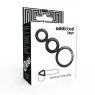 Set of 3 ADDICTED TOYS penis rings in smoked silicone, non-slip, three sizes 50 32 28 mm.