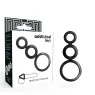Set mit 3 Penisringen von ADDICTED TOYS, rauchfarbenes Silikon, rutschfest, drei Größen 50 32 28 mm.