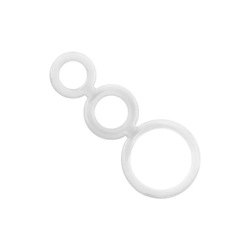 Lot de 3 anneaux péniens transparents en silicone ADDICTED TOYS, tailles 50, 32, 28 mm pour retard éjaculation.
