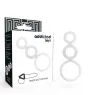 Set di 3 anelli penieni trasparenti in silicone ADDICTED TOYS, misure 50, 32, 28 mm per ritardare l'eiaculazione.