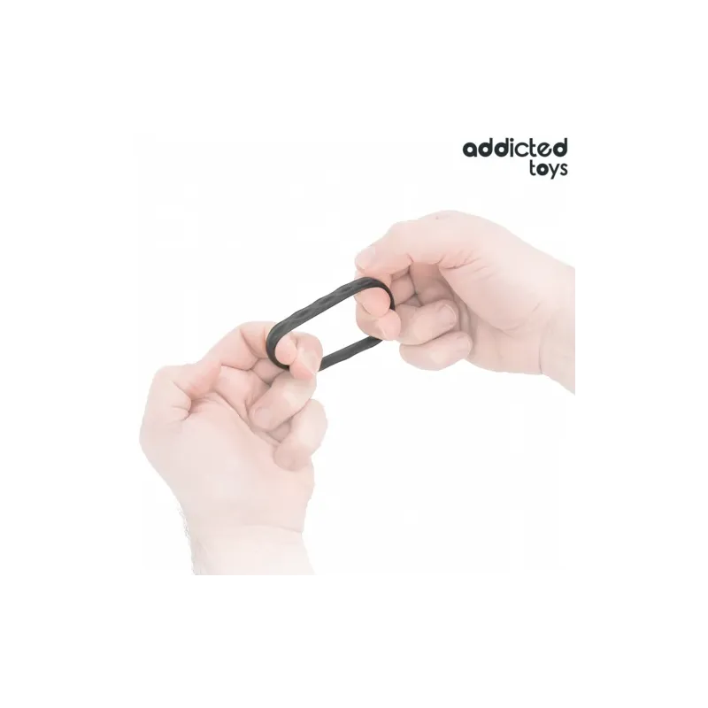 Set di anelli penieni texturizzati Addicted Toys, 4 misure in silicone trasparente