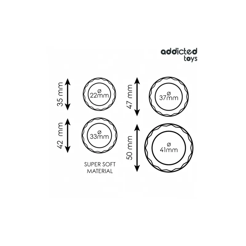 Coffret d'anneaux péniens texturés Addicted Toys, 4 tailles en silicone transparent