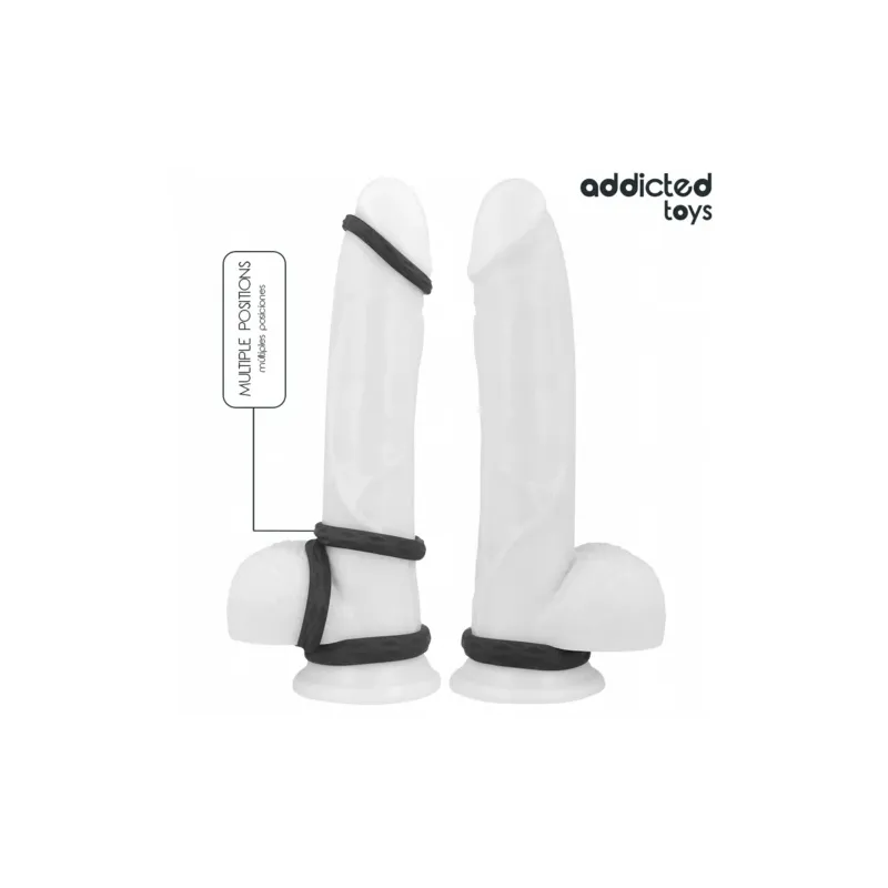 Coffret d'anneaux péniens texturés Addicted Toys, 4 tailles en silicone transparent