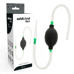 Black TPR enema kit hypoallergenic travel ADDICTED TOYS full view
