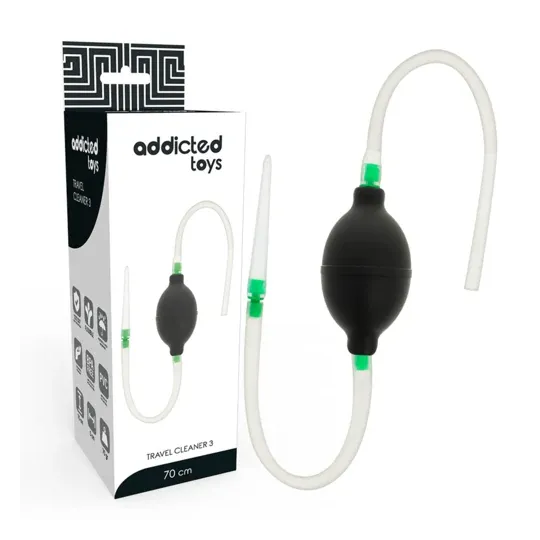 Kit clistere nero TPR ipoallergenico trasportabile ADDICTED TOYS vista completa