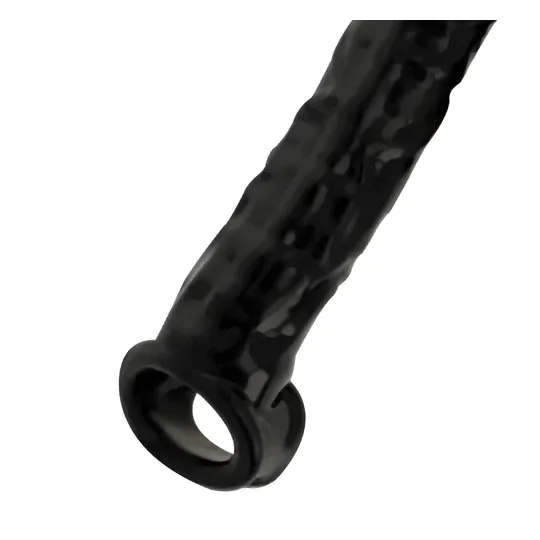 Addicted Toys black penis extension sleeve made of TPE, +2.5 cm length, integrated cock ring.