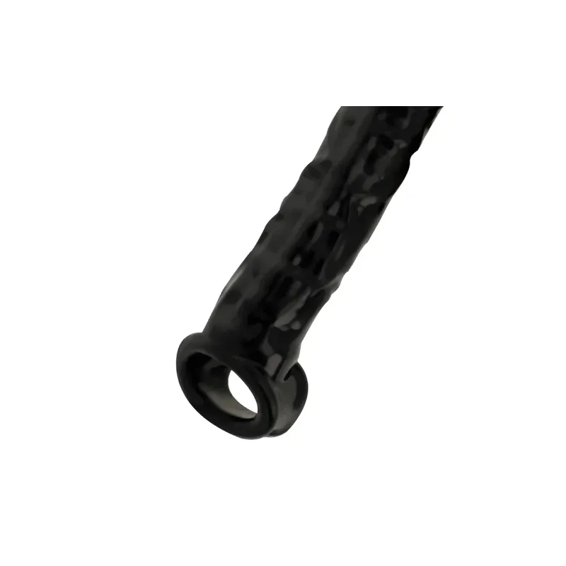 Addicted Toys schwarzer Penisextender aus TPE, +2,5 cm Länge, integrierter Hodenring.
