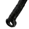 Addicted Toys manicotto estensione pene nero in TPE, +2,5 cm lunghezza, anello testicoli integrato.