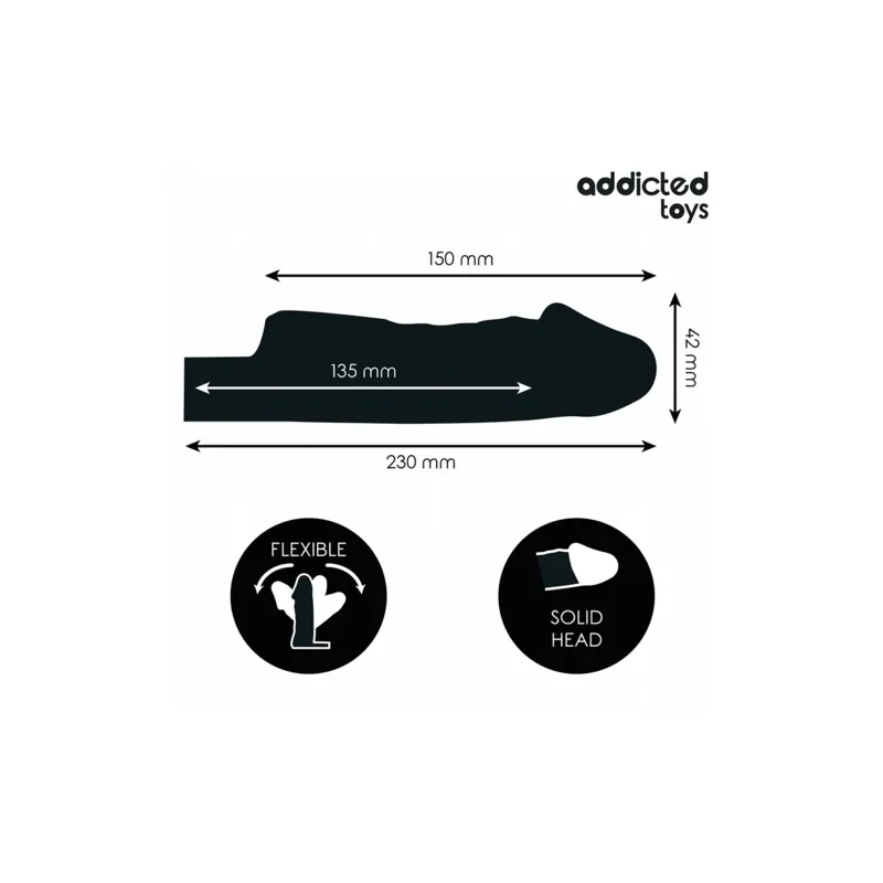 Transparente Penisverlängerung Addicted Toys Größe S 23 cm, Hülle zur Verlängerung und Verdickung für bessere Performance