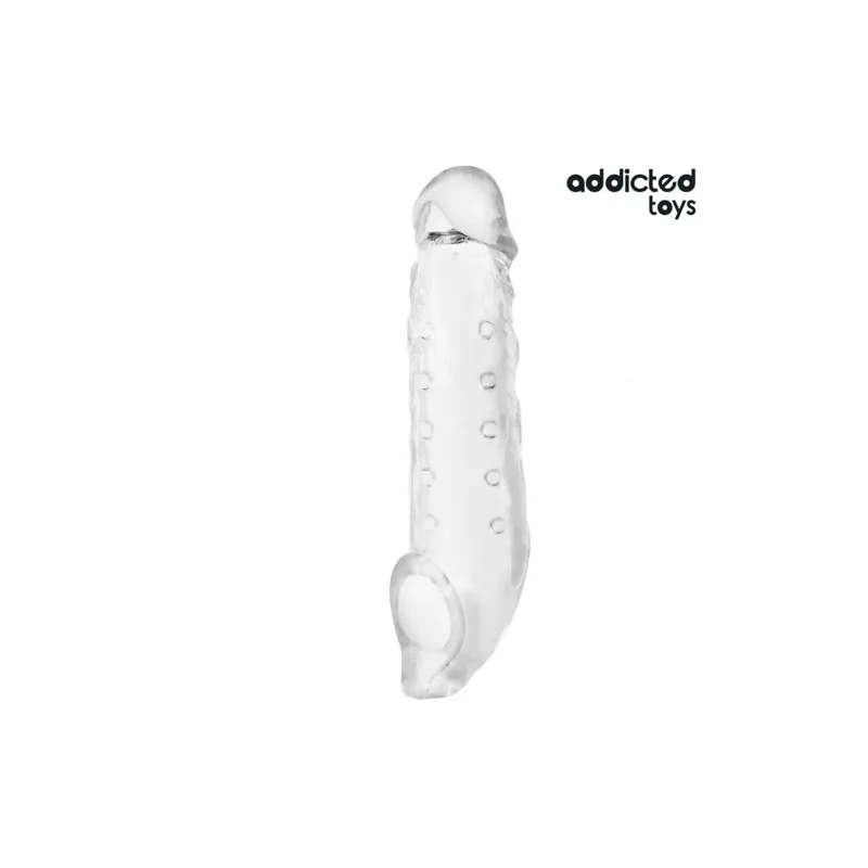 Estensione pene trasparente Addicted Toys taglia S 23 cm, guaina per allungamento e ingrossamento per prestazioni migliori