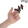Lot de 3 anneaux péniens en silicone Addicted Toys taille réglable sur fond noir