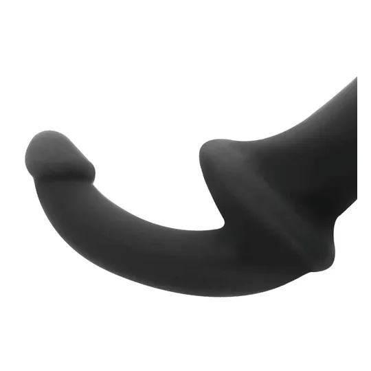 Consolador doble sin arnés Addicted Toys negro – vista general con dos extremos de diferentes tamaños para parejas" }, { "fr": "