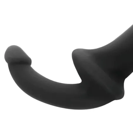 Dildo doppio senza imbracatura Addicted Toys nero – vista d'insieme con due estremità di diverse dimensioni per coppie