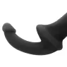 Dildo doppio senza imbracatura Addicted Toys nero – vista d'insieme con due estremità di diverse dimensioni per coppie