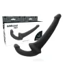 Harness-free double dildo Addicted Toys black – overview with two ends of different sizes for couples