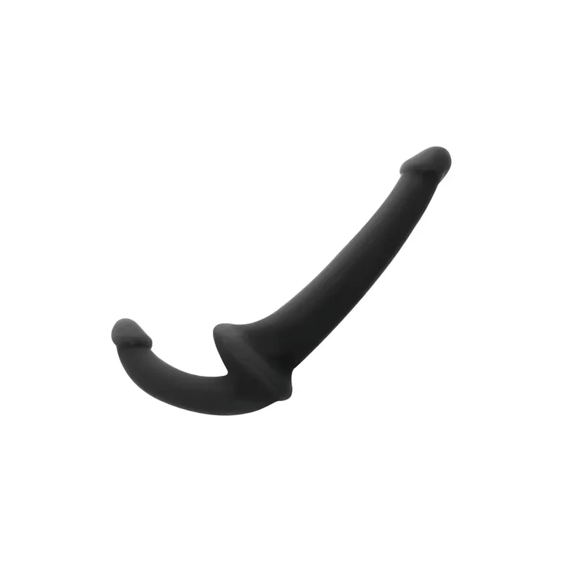 Harness-free double dildo Addicted Toys black – overview with two ends of different sizes for couples