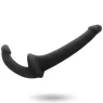 Dildo doppio senza imbracatura Addicted Toys nero – vista d'insieme con due estremità di diverse dimensioni per coppie