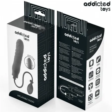 Inflatable dildo Addicted Toys model 3 – Adjustable silicone, front view inflated