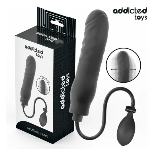 Aufblasbarer Dildo Addicted Toys Modell 3 – Silikon einstellbar, Vorderansicht Aufblasen