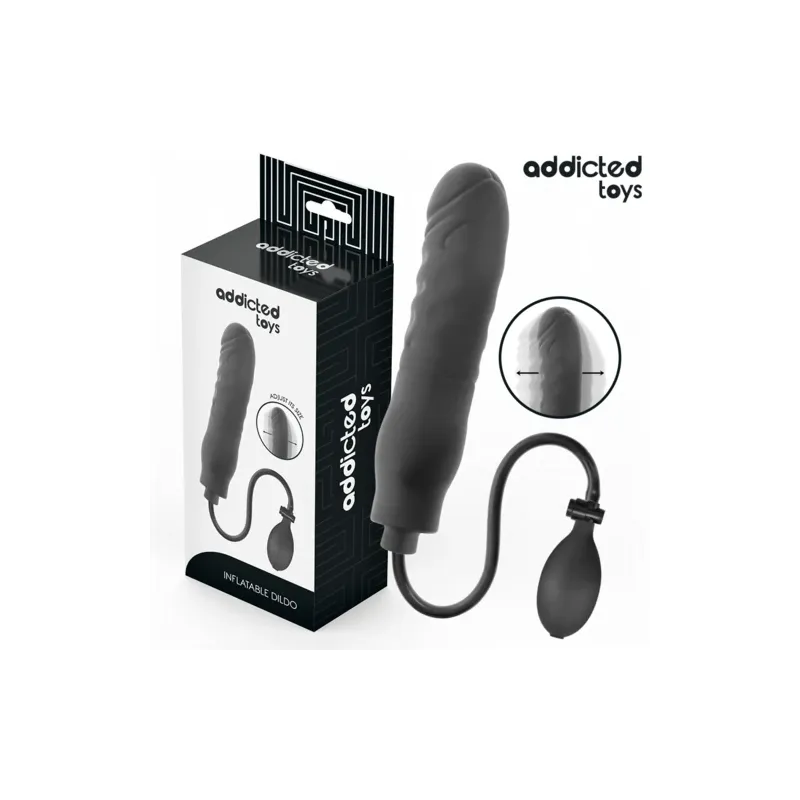 Dildo gonfiabile Addicted Toys modello 3 – Silicone regolabile, vista anteriore gonfiato