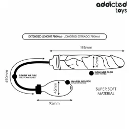 Addicted Toys inflatable silicone dildo model 4 - Adjustable sex toy for personalized pleasure