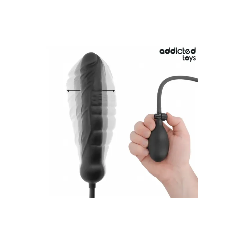 Dildo gonfiabile XL Addicted Toys modello 5 vista frontale silicone morbido regolabile per stimolazione punto P