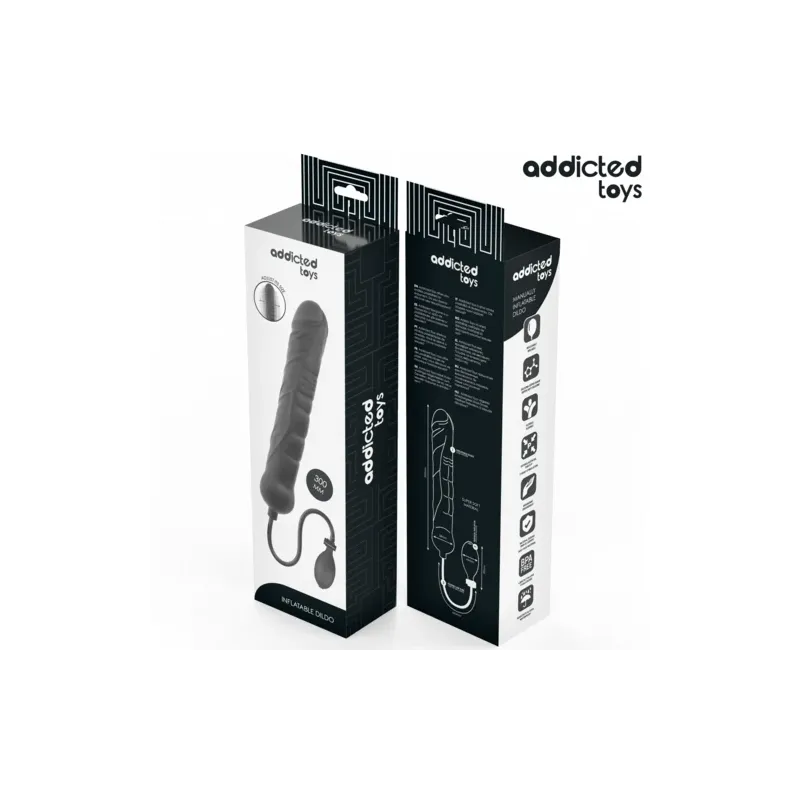 Gode gonflable XL Addicted Toys – modèle 5 vue face silicone souple ajustable pour stimulation point P