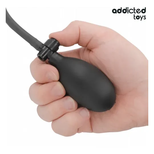 XL inflatable dildo Addicted Toys model 5 front view soft silicone adjustable for P-spot stimulation