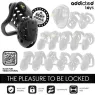 Addicted Toys Locked shackled chastity cage 10.5 cm front view